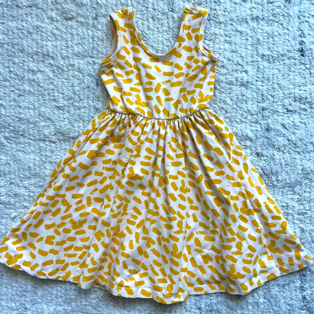 Alice Ames sleeveless ballet tank dress, yellow pattern
